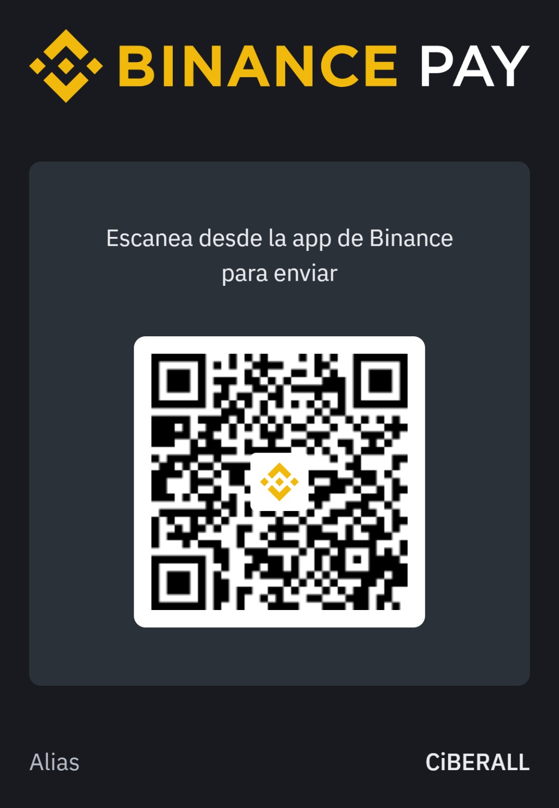 CiberALL Binance QR Code